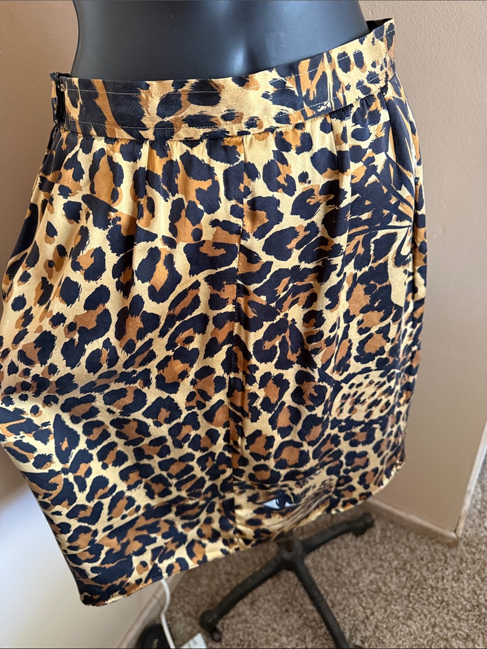 Vintage YSL Rive Gauche Silk Leopard Skirt FR 36 Made France - Picture 6 of 10